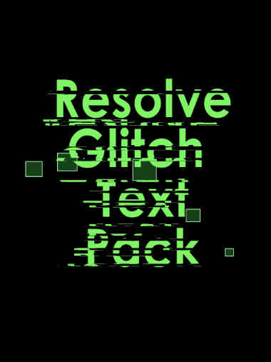 Resolve glitch text template pack